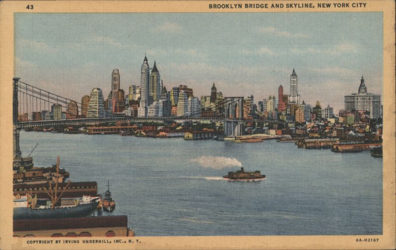 Brooklyn Bridge and Skyline, New York City
