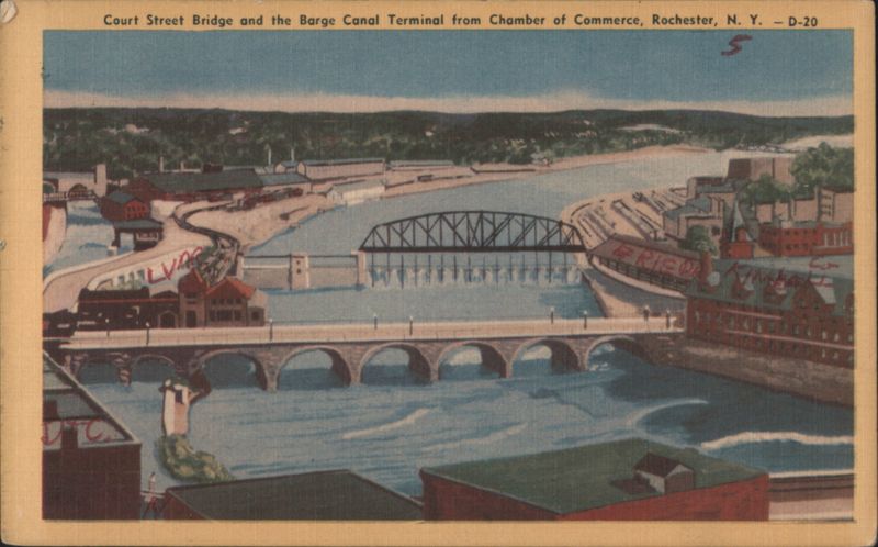 Court Street Bridge and Barge Canal Terminal Rochester New York