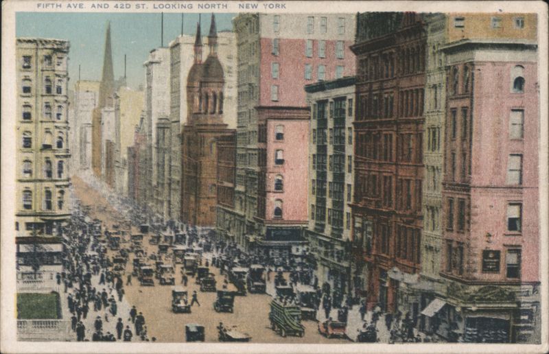 Fifth Ave. and 42nd St. Looking North New York