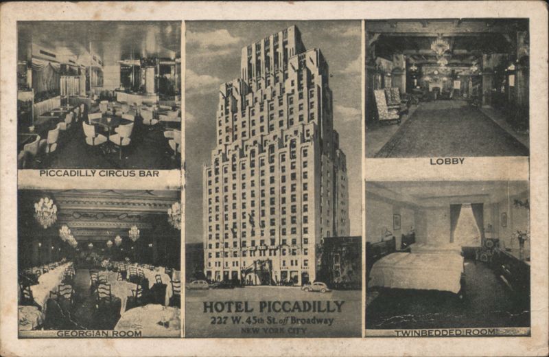 Hotel Piccadilly, New York City, Interior Views