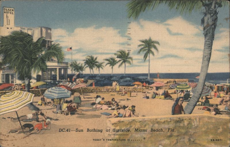 Sun Bathing at Surfside, Miami Beach, Florida