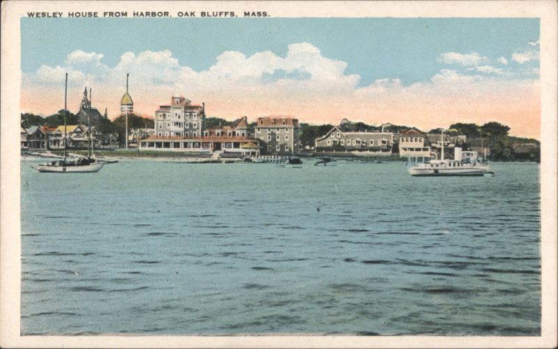 Wesley House from Harbor Oak Bluffs Massachusetts