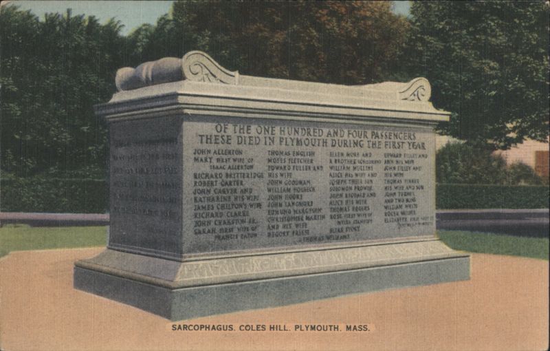 Sarcophagus, Mayflower Passengers, Coles Hill Plymouth Massachusetts