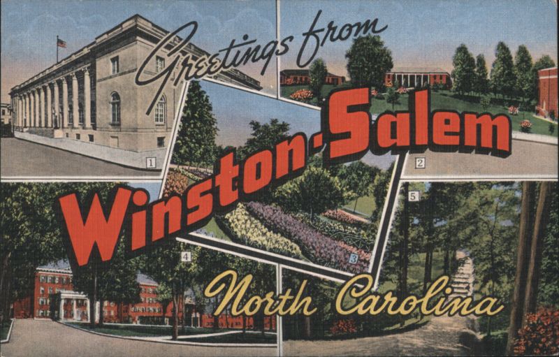 Greetings from Winston-Salem, NC with 5 Views North Carolina