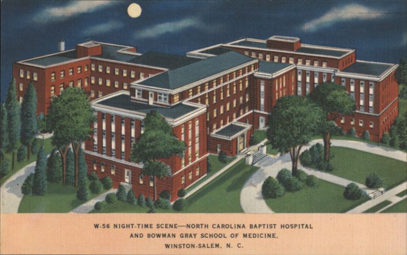Night-Time Scene North Carolina Baptist Hospital & Bowman Gray School of Medicine Winston-Salem