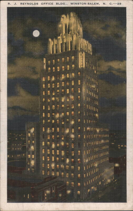 R. J. Reynolds Office Building at Night, Winston-Salem North Carolina