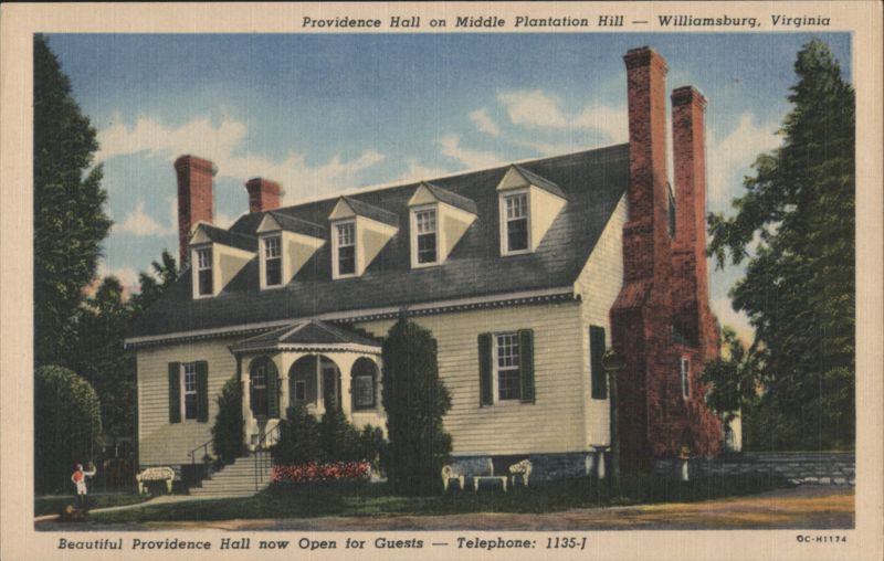 Providence Hall, Middle Plantation Hill, Williamsburg, VA Virginia
