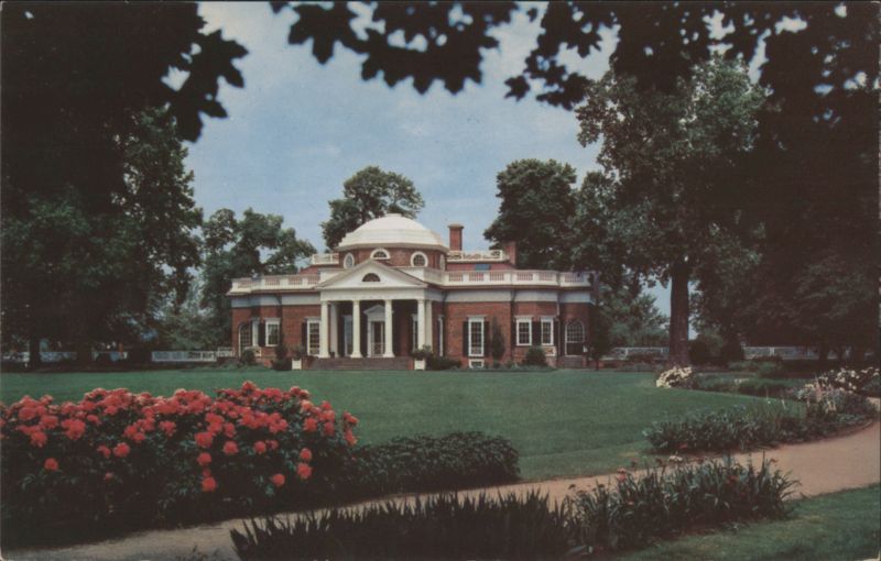 Monticello, Home of Thomas Jefferson, West Front & Garden Charlottesville Virginia