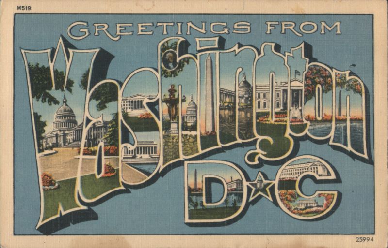 Greetings From Washington D.C. Landmarks District of Columbia