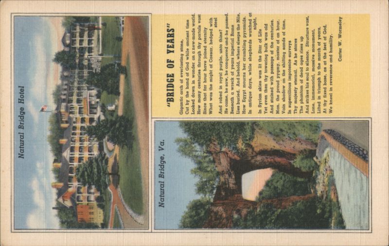 Natural Bridge Hotel & Natural Bridge, VA with Poem Virginia