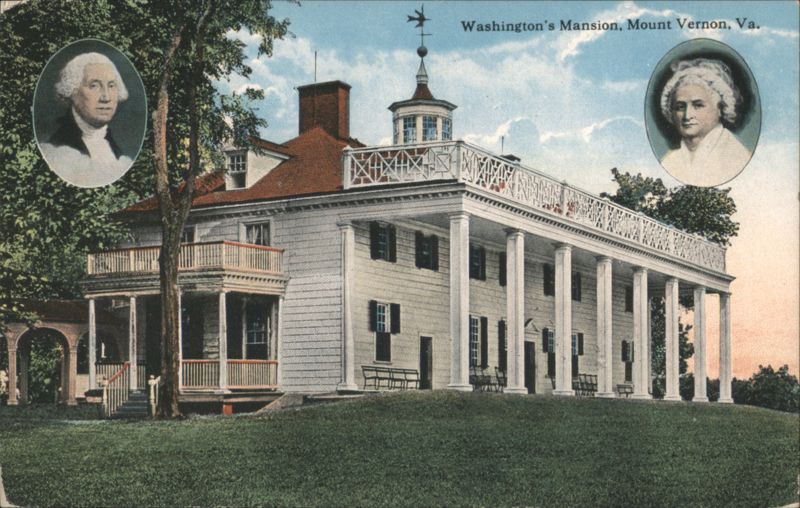 Washington's Mansion, Mount Vernon, George & Martha Portraits Virginia