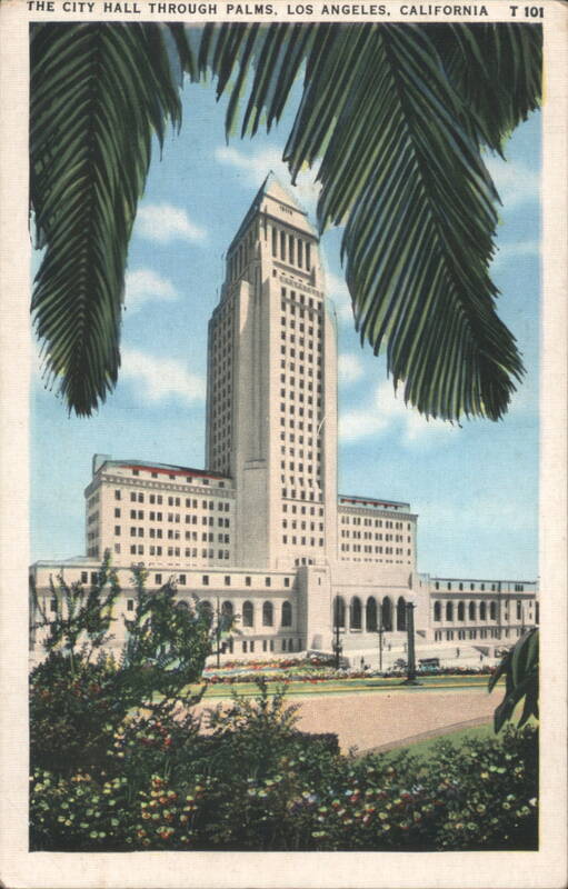 City Hall Through Palms, Los Angeles California