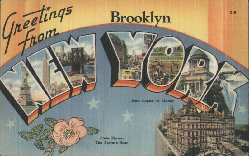 Greetings From New York Brooklyn, State Capital Albany