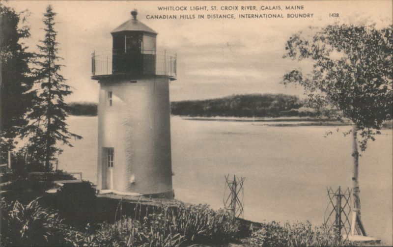 Whitlock Light, St. Croix River, Canadian Hills in Distance Calais Maine