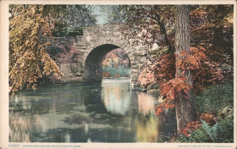 Stone Arch Bridge, South Hadley, MA, Autumn Massachusetts