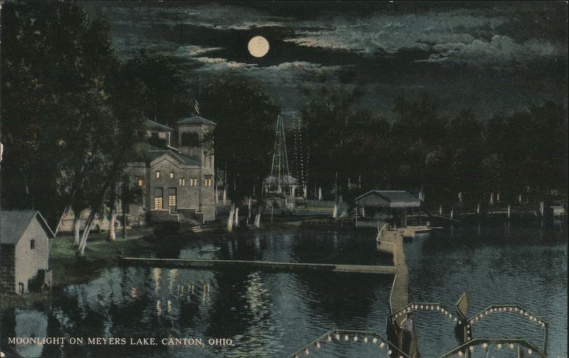Moonlight on Meyers Lake Canton Ohio