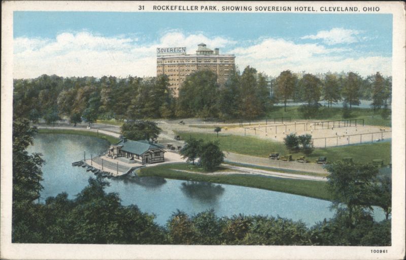 Rockefeller Park, Showing Sovereign Hotel, Cleveland Ohio