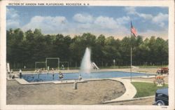 Hanson Park Playground with Swimming Pool and Fountain Postcard