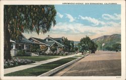 Arrowhead Avenue Residential Street, San Bernardino, CA Postcard