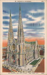 St. Patrick's Cathedral, 5th Avenue & 50th Street Postcard