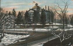Augusta, ME State Capitol Winter Scene Postcard