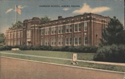 Harrison School, Auburn, Indiana Postcard