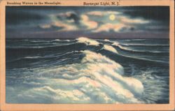 Breaking Waves in the Moonlight, Barnegat Light Postcard