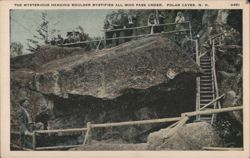 Mysterious Hanging Boulder, Polar Caves, NH Postcard