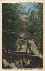 Arch Bridge at One Mile Point, Watkins Glen, NY Postcard