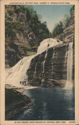 Lucifer Falls, 115 Feet High, Robert H. Treman State Park Postcard