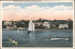 Peaks Island Waterfront, Portland, Me. Postcard