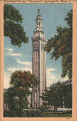 Municipal Group 'Campanile' Springfield Postcard