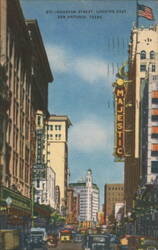 Houston Street Looking East, Majestic Theatre Postcard