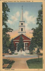 Upper Common with First Unitarian Church, Fitchburg Postcard