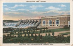 Gull Island Dam, Androscoggin River, Central Maine Power Company Postcard