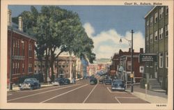 Court Street, Auburn, Maine Postcard