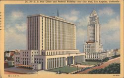 U. S. Post Office & Federal Building and City Hall Postcard