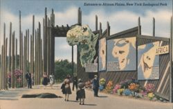 Entrance to African Plains, New York Zoological Park Postcard