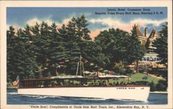 "Uncle Sam" Boat, Boldt Castle, Alexandria Bay, NY Postcard