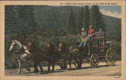 Black Hills Stage Coach in Gold Rush Days Postcard