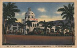 King's Tropical Inn, Washington & Adams, Los Angeles Postcard