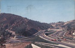 Hollywood Freeway, Civic Center, San Fernando Valley Postcard