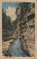 Down the Chasm from Devil's Punch Bowl Postcard