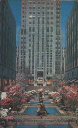 Channel Gardens, Rockefeller Center, Spring Flowers Postcard