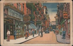 Chinatown Street Scene, New York City Postcard