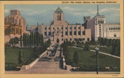 The Public Library, Los Angeles, California Postcard