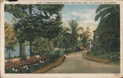 Flower Bordered Walk, Westlake Park Postcard