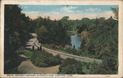 Walks, Driveway and Pond, Elizabeth Park Postcard