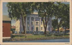 Masonic Temple, Lowell, Massachusetts Postcard
