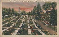 Moravian Graveyard, "City of Equal Dead", Easter Sunday Postcard